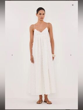 Paloma White Babydoll Midi dress by Dissh